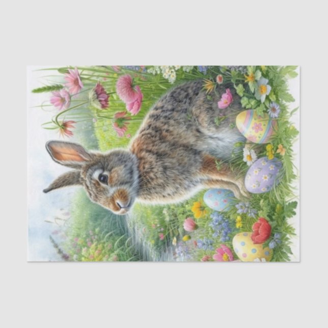 Nature Inspired Easter Eggs and Rabbit  Seidenpapier (Vorderseite)