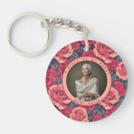 Nature-inspired Gifts For Dad Custom Photo Rose Schlüsselanhänger