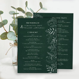 Nature Inspired  Greenery Wedding Program Card Programm