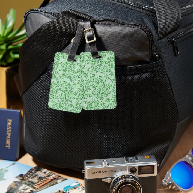 Nature-Inspired Leaf Pattern Luggage tag Gepäckanhänger (Vorderseite & Rückseite)