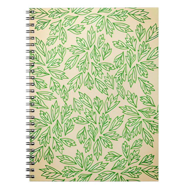 Nature-Inspired Leaf Pattern Notebook Notizblock (Vorderseite)