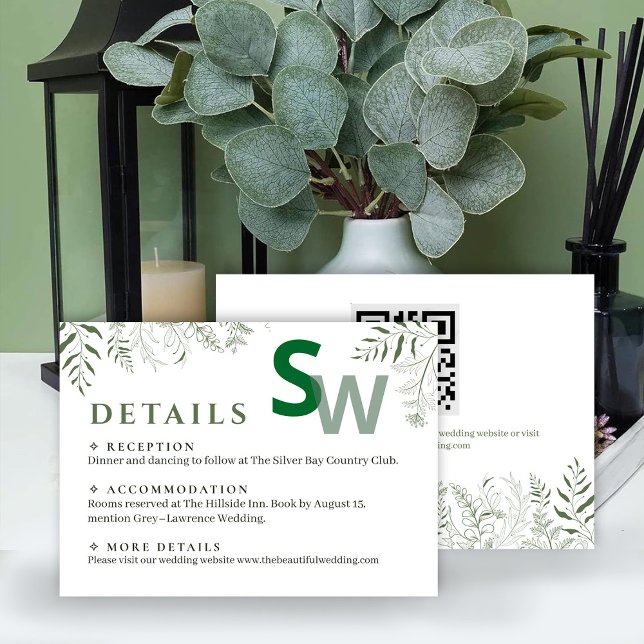 Nature Inspired Leafy Wedding Enclosure Card Begleitkarte (Von Creator hochgeladen)