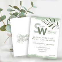 Nature inspired Minimalist Wedding Invitation