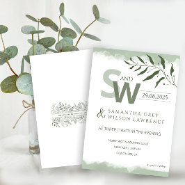 Nature inspired Minimalist  Wedding Invitation Einladung