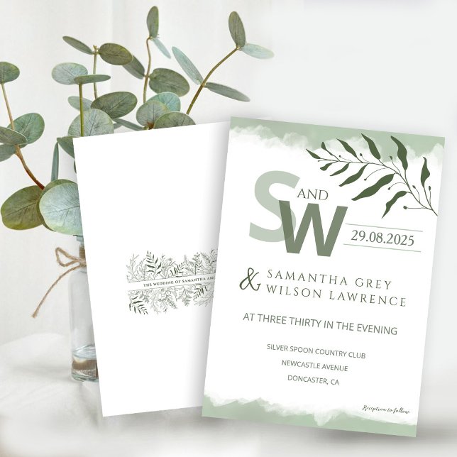 Nature inspired Minimalist  Wedding Invitation Einladung (Von Creator hochgeladen)