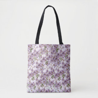 Nature-Inspired Purple Flower Tote Tasche