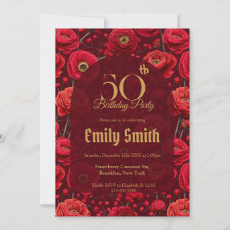 Nature Inspired Ranunculus Aesthetic Her Birthday Einladung