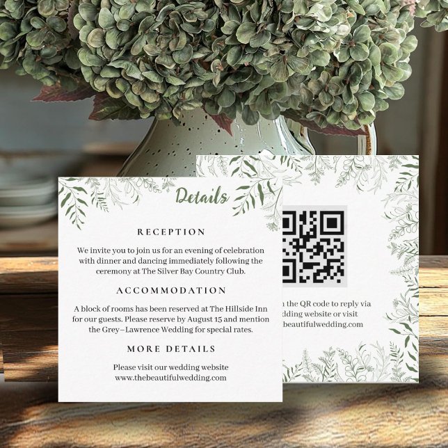 Nature Inspired Wedding Info Cards Begleitkarte (Von Creator hochgeladen)