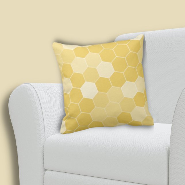Nature-inspiriert Wabenmuster Kissen (Nature-inspired Yellow Honeycomb Pattern Throw Pillow, Living Room
)