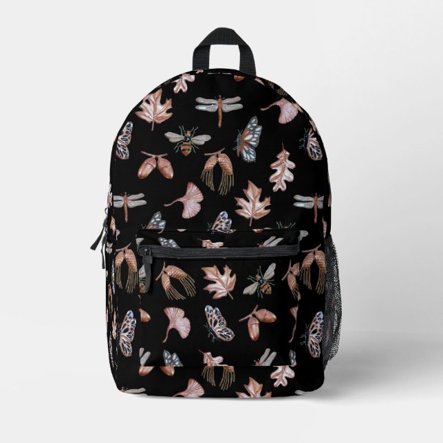 Nature Kids Black Backpack Bedruckter Rucksack (Vorderseite)