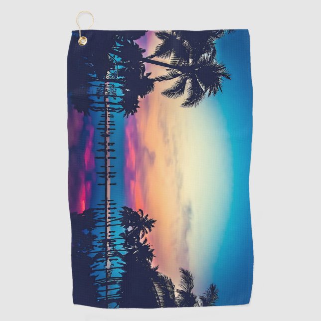 Nature Landscape Pool Palm Trees-25925 Golfhandtuch (Vorderseite)