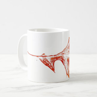 Nature Leaf Print rotes Button Eiche Winterblatt. Kaffeetasse