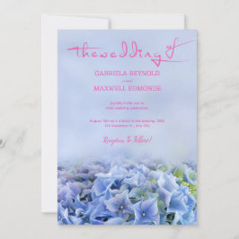 Nature Lila Blue Hydrangea Wedding Einladung