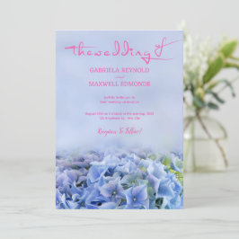 Nature Lila Blue Hydrangea Wedding Einladung