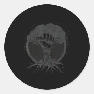 Nature Lover Environmentalist Fist Tree Roots Eart Runder Aufkleber