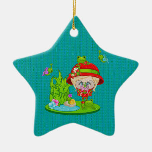 Nature Lover Frog Fee Keramik Ornament