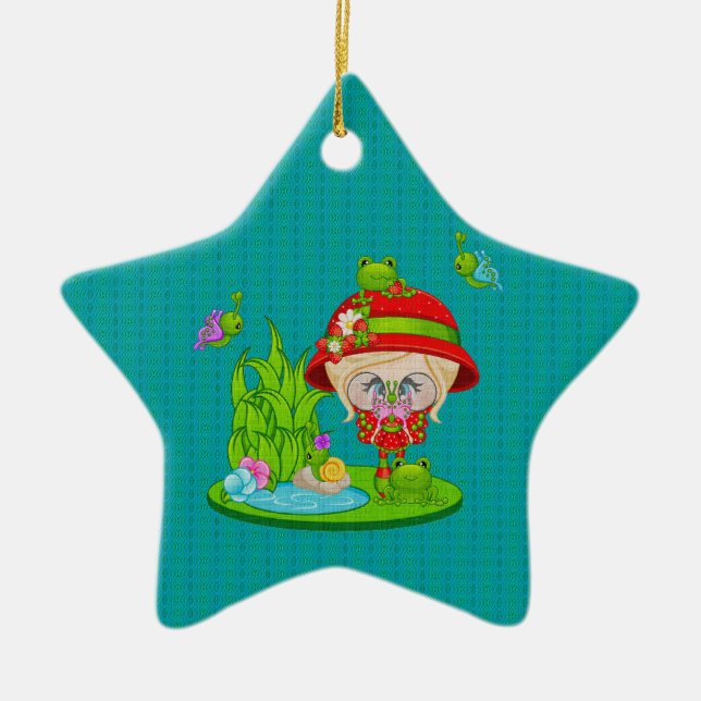 Nature Lover Frog Fee Keramik Ornament (Vorne)