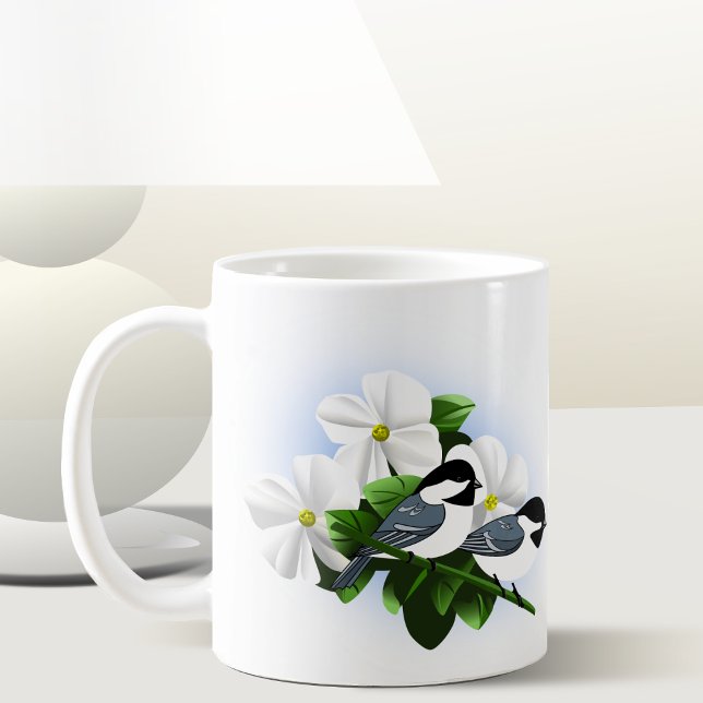 Nature LoverChickadee Tasse (Black Capped Chickadee Pair)