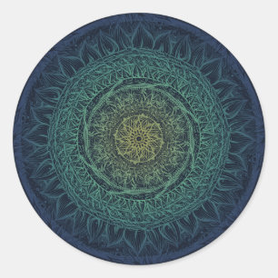 Nature Lovers Mandala Art Mandalase Design Runder Aufkleber