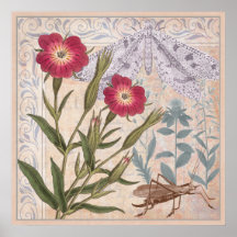 Nature Lover's Wall Art Wildblumen und Insekten