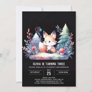 Nature Majestic Fox Geburtstag digital Einladung