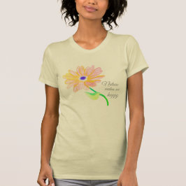  Nature Makes Me Happy Painted Flower T-Shirt