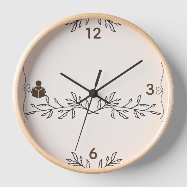 Nature Meets Time – Custom Wood Frame Wall Clock Uhr (Vorderseite)