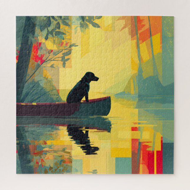 Nature Minimalist Black Labrador Canoe (Vertikal)