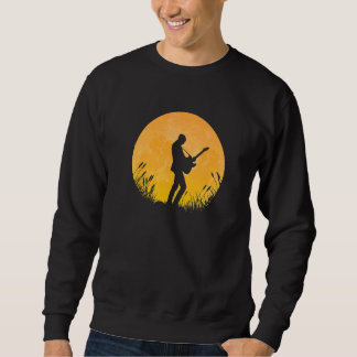 Nature Moon Guitar  Acoustic Guitar Players Guitar Sweatshirt