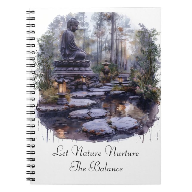 Nature Nurture Buddha Spiral Foto Notebook Notizblock (Vorderseite)