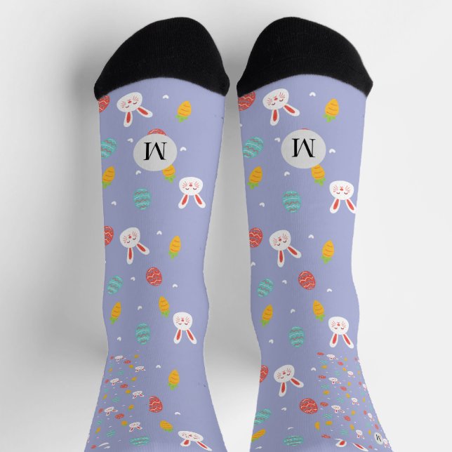 Nature Oaster Bunnies Blumenmuster Eierjagd Liebe Socken (Oben)