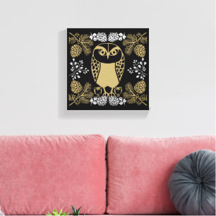 Nature Owl Folk Art Leinwanddruck