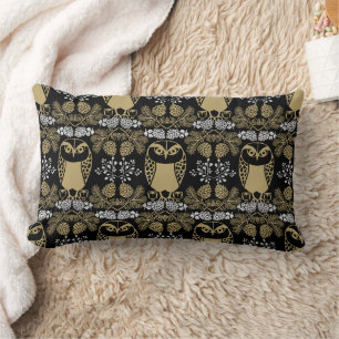Nature Owl Folk Art Lendenkissen