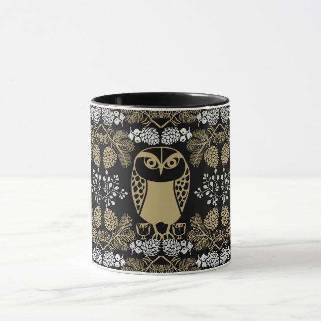 Nature Owl Folk Art Tasse (Zentrum)