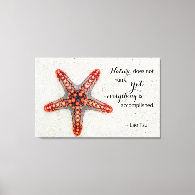 Nature Print Starfish mit Lao Tzu Quote Leinwanddruck (Vorderseite)