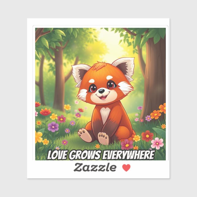 Nature’s Hug in a Cute Red Panda Aufkleber (Blatt)