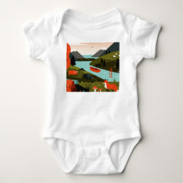 Nature scene of a hiking trip baby strampler