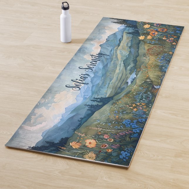 Nature Seen Mountains Blume Fluss Serenity Yogamatte (Beispiel)