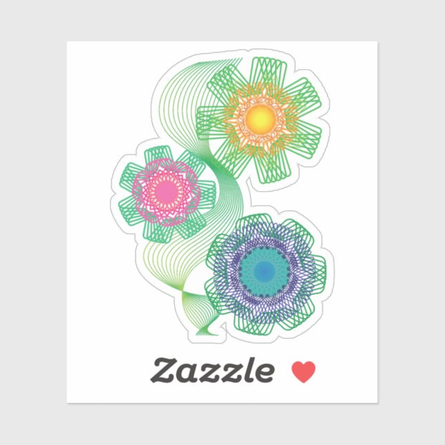 Nature Shapes and Lines Patterns  Aufkleber (Blatt)