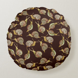 Nature Snail Art Rundes Kissen