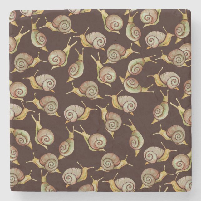 Nature Snail Art Steinuntersetzer (Vorderseite)