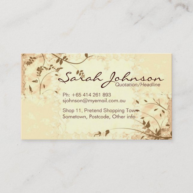 Nature Softness Business Card Visitenkarte (Vorderseite)