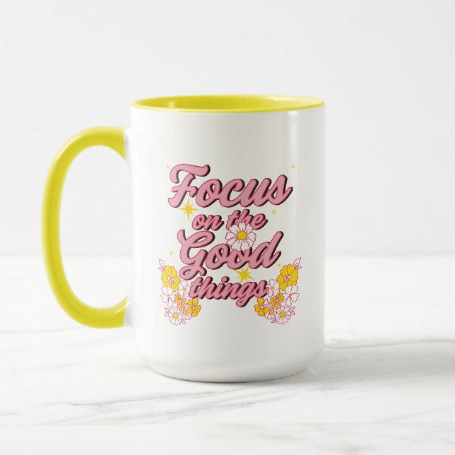 Nature Soul Slogan | Konzentration auf die guten D Tasse (Links)