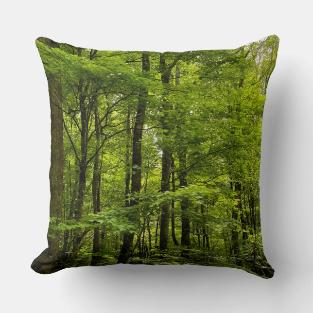 Nature Summer Green Forest Foto Kissen (Vorderseite)