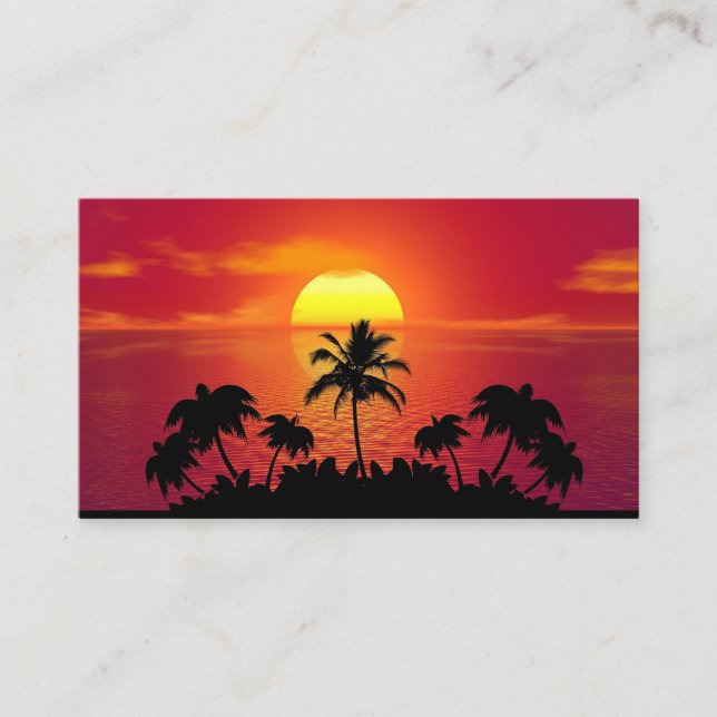 Nature Sunset Palm Trees illustration  Visitenkarte (Vorderseite)