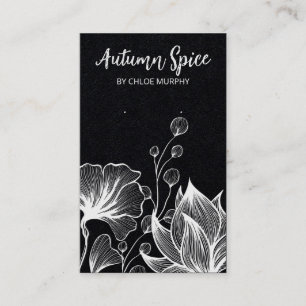 Nature Themed Black Earring Cards Visitenkarte