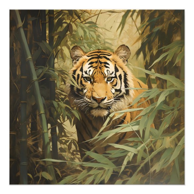 Nature Tiger in Forest Fotodruck (Vorne)