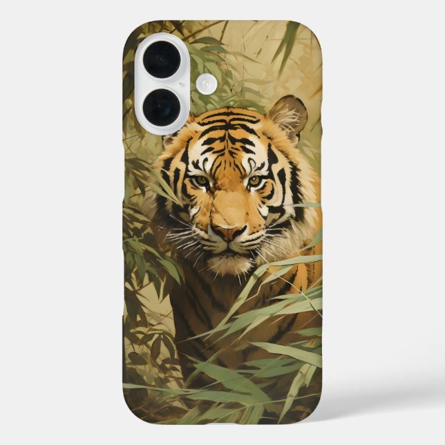 Nature Tiger in Forest iPhone 16 Hülle (Rückseite)