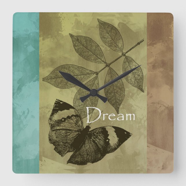 Nature Trio Dream Quadratische Wanduhr (Vorderseite)