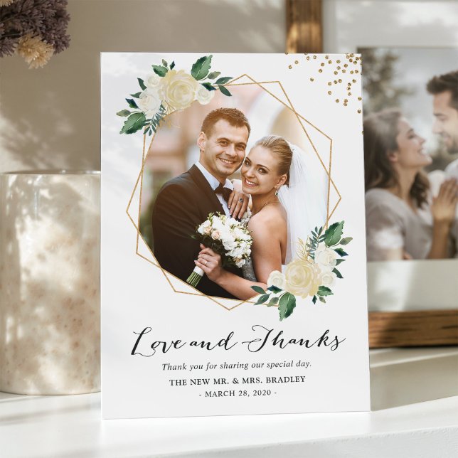 Nature Verdure Floral Mariage Photo Merci (Créateur téléchargé)